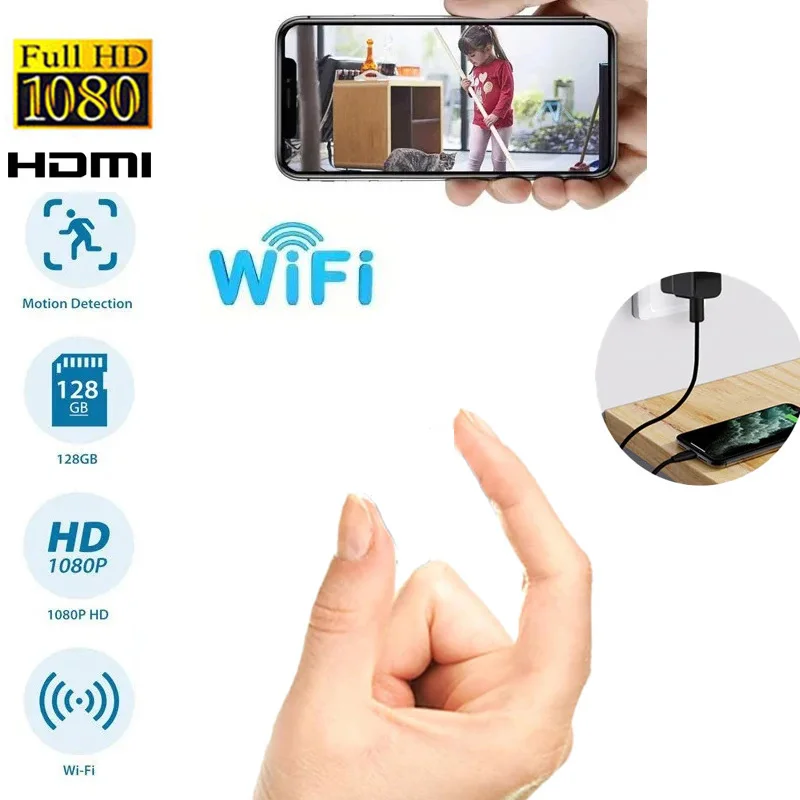 

1080P Wifi Camera Full HD Surveillance Support Tf Card EU/US Plug Wireless Vision Recorder Video Remote Viewing Camera