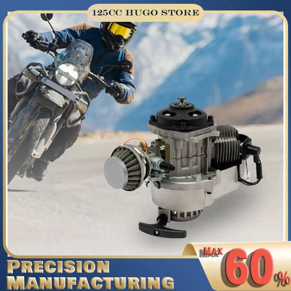 49CC محرك دراجة نارية صغير سحب بدء المحرك محرك الغاز 1.7kw 3-Horsepower 2-السكتة الدماغية اسطوانة واحدة تبريد الهواء #1