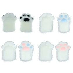 Cute Roleplay Costume Beast Paw guanti donna peluche senza dita animali artiglio guanti ragazza adulto Halloween Party Dress Up Hand Covers