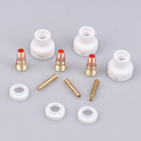 4Pcs 1.6/2.4/3.2mm TIG Welding White Ceramic Nozzle Alumina Cup Kit Torches WP17 18 26 Stubby Collets Body Gas Lens Set
