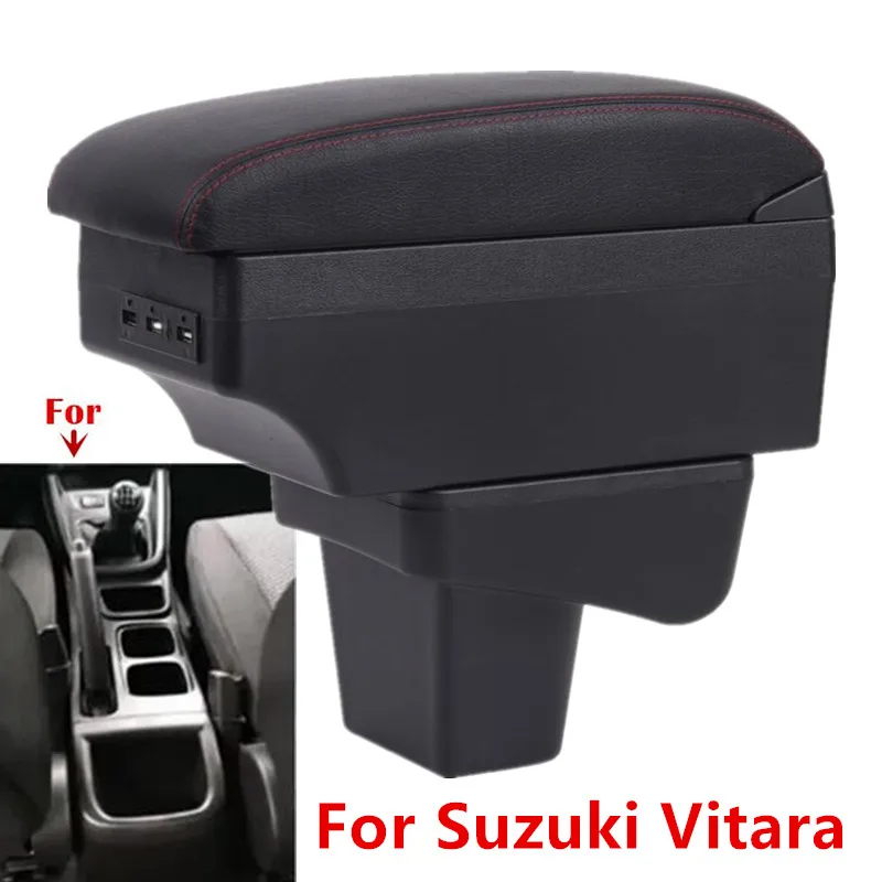 

For Suzuki Vitara Armrest Box For Suzuki Vitara Car Armrest Central Center Storage box with USB Port Retrofit Car Accessories