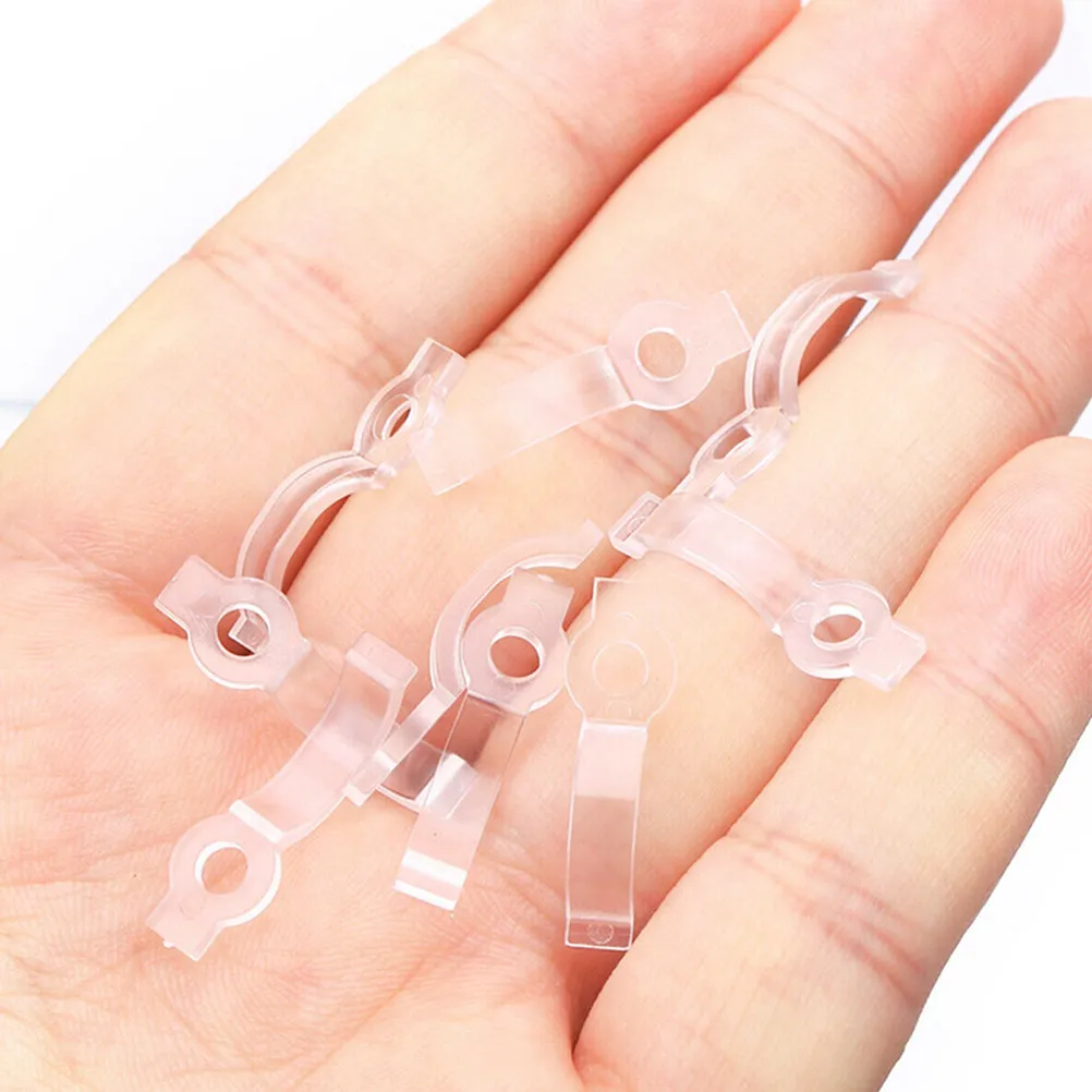 

100 шт. многоразовых крепежных клипс для светодиодных лент, для рождественских гирлянд и наружных кабелей, включая винты, без повреждений