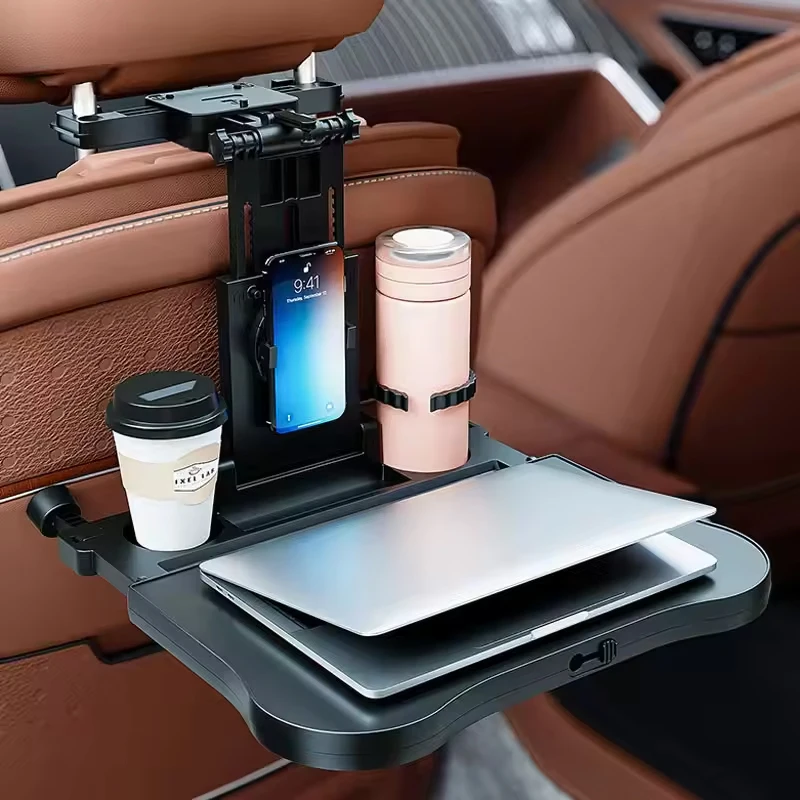 Multifunctional Car Back Seat Tray Table Stable Auto Backseat Food Tray Desk for Rear Passenger Trip Eating And Work Adjustable