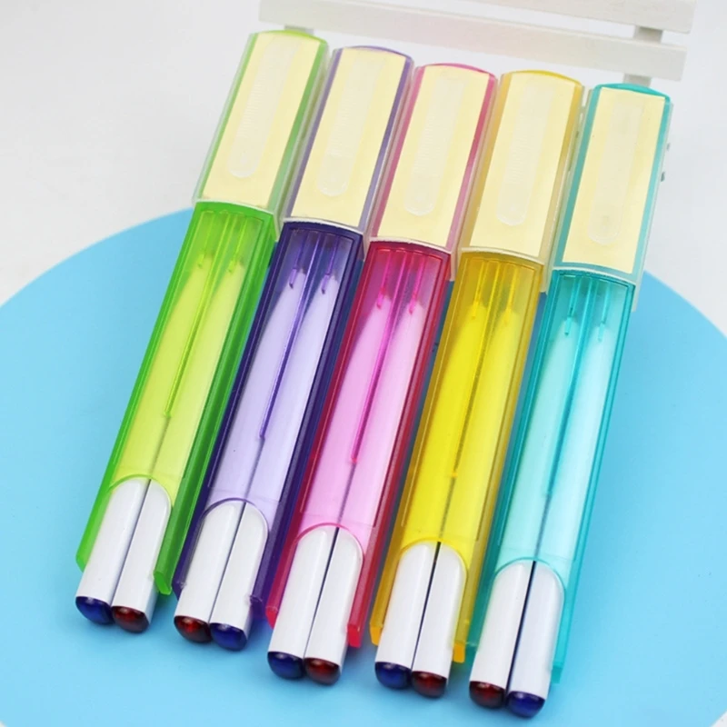 10Pcs Blue Redness Ballpoint Pen with Small Note Paper, Office Signing Pen Write Smoothly Business Pen for Office