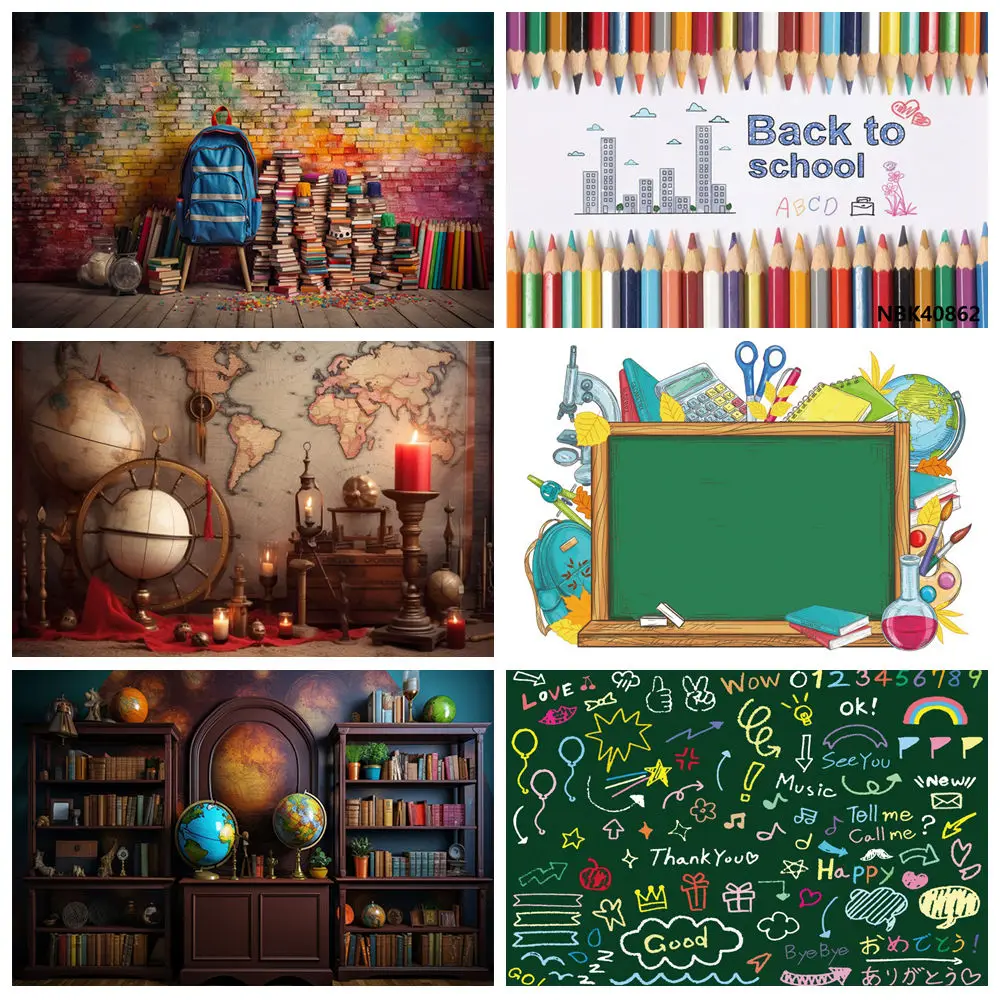 

Scene Bookshelf Backdrop for Photography Books Children Back to School Kids Portrait Room Decor Photocall Photo Background