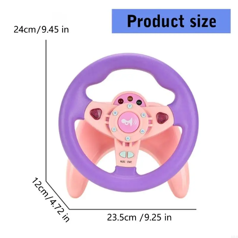 لعبة عجلة القيادة التفاعلية بإضاءة LED والموسيقى للأطفال مع لعبة تعليمية لمحاكاة القيادة الواقعية وتأثير الصوت A2UB