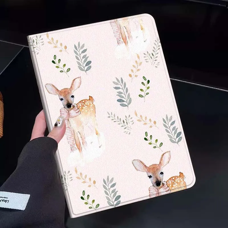 

Cartoon Deer Leaf Pattern Gift Tablet Case For Huawei Honor MatePad MediaPad Air 5 6 7 11 V6 V7 V8 V9 X9 X8 T10 T10s C5e T5