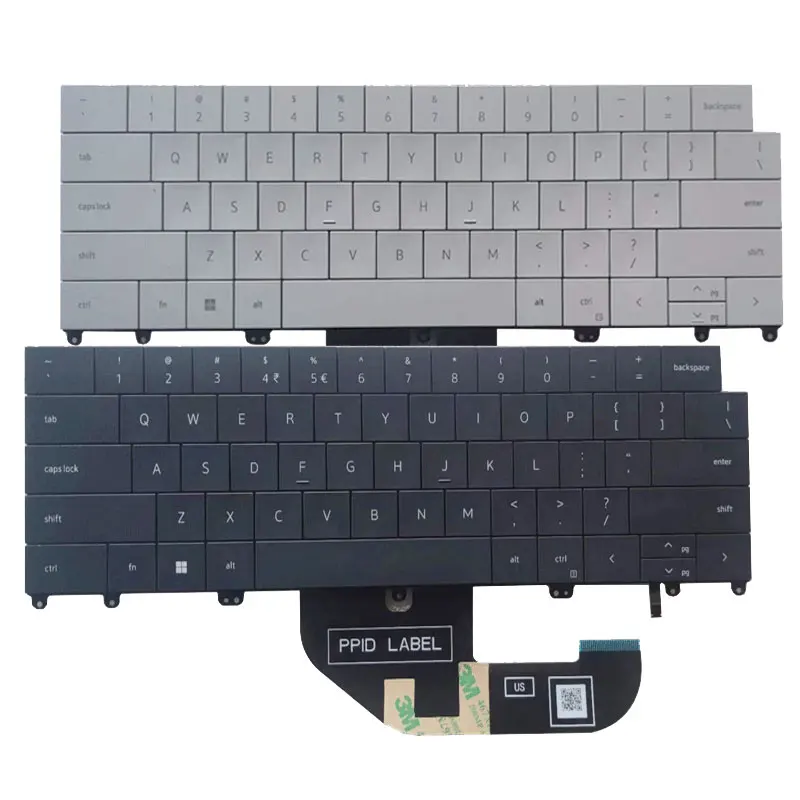 Para Dell/Dell XPS 13 Plus 9320 Nuevo teclado para portátil en inglés con retroiluminación, blanco y negro