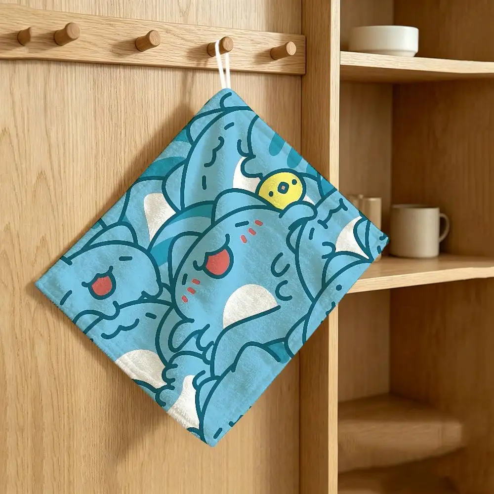 Cute B-Bugcat-Capoo Hanging Design Hand Wiping Towel, Polyester Cotton Fabric, Universal for Bathroom Kitchen