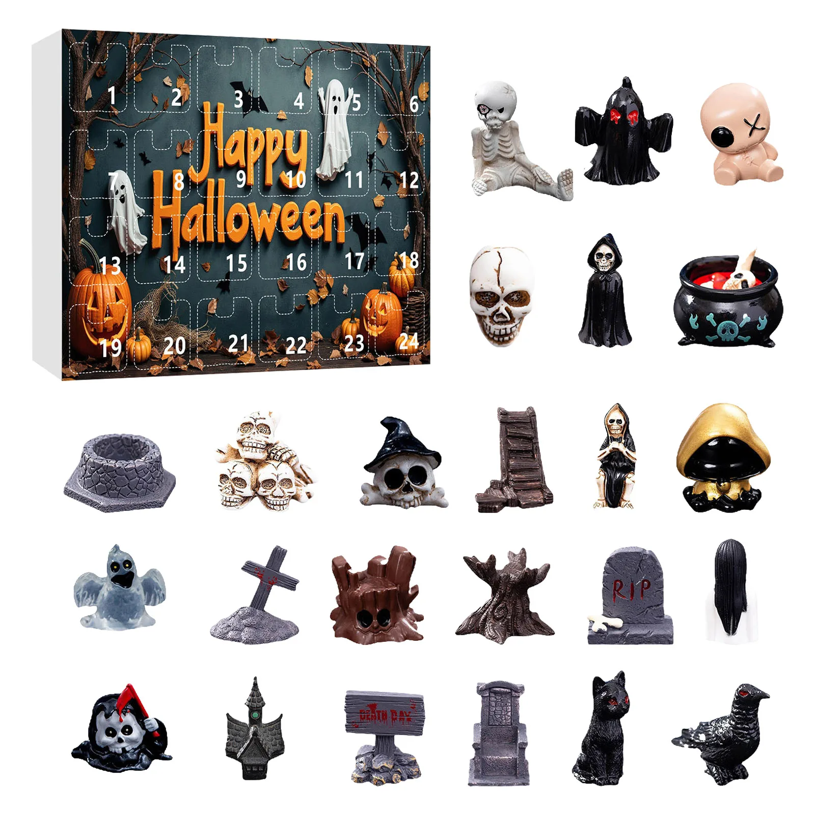 Countdown to Christmas Calendar Surprise Halloween Countdown Calendar Pumpkin Resin Shaped Atmosphere Sand Hour Glass for Kids