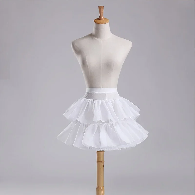 Anágua branca infantil, 1-Hoop, 2-Layer, Crinolina, Flower Girl Dress, Crianças Underskirt, Acessórios Noiva, Casamento, Venda quente