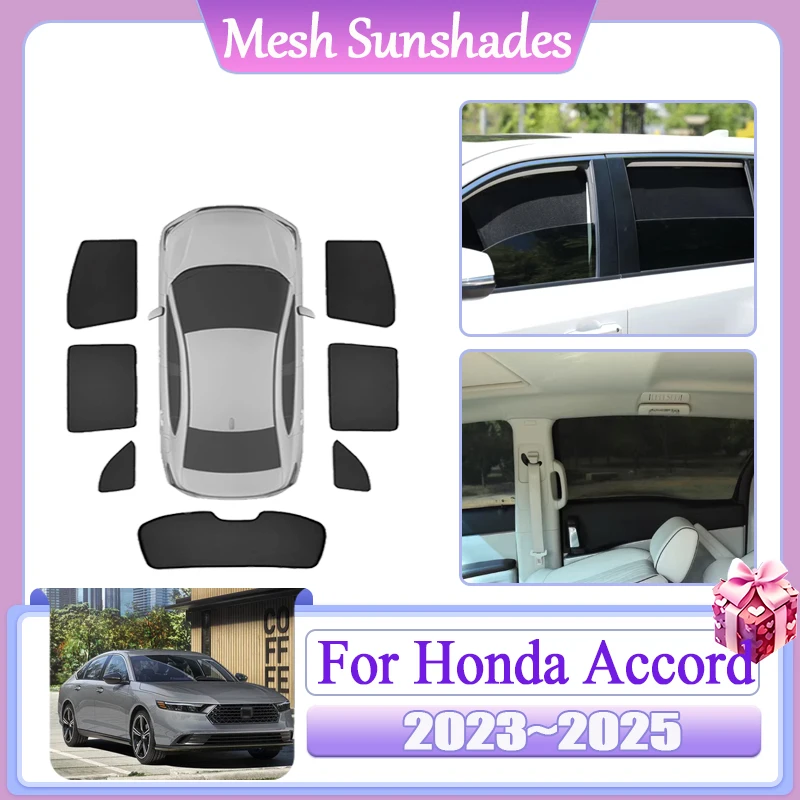 

Anti-UV For Honda Accord 11 11th CY 2023 2024 2025 Car Mesh Sun Shade Magnetic Sunshade Window Heat insulation Auto Accessories