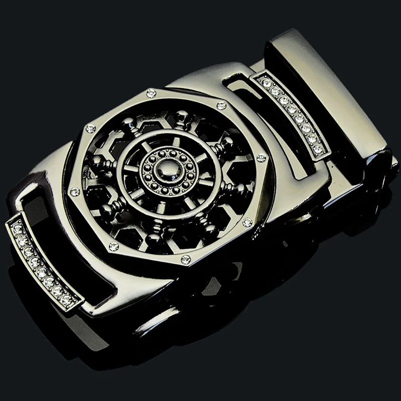 Men's Automatic Buckle Alloy Diamond Embedded Anti-wear Belt Buckle Accessories Youth Student 35 Pants Head Partitions