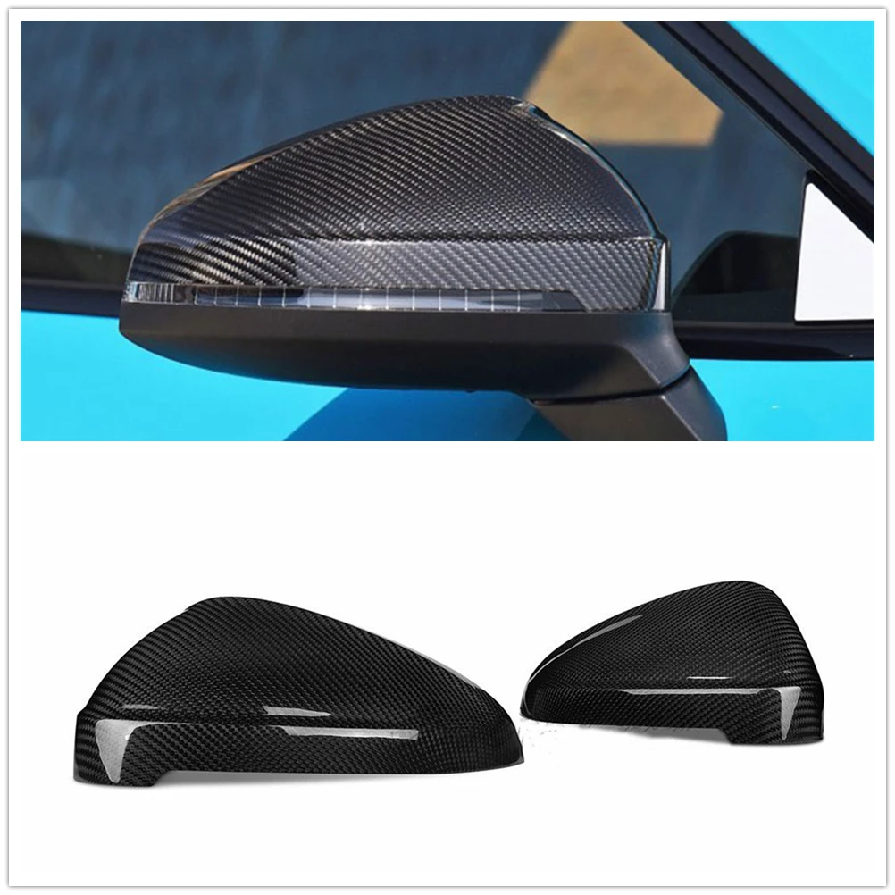 

Mirror Cover Add On For Audi RS4 S4 A4 B9 2017+ Without Light Carbon Fiber Car Exterior Side Rear View Cap Rearview Case Shell