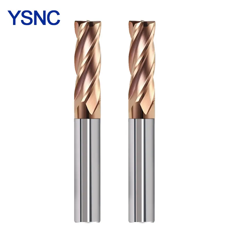 

HRC55 CNC Carbide Flat End Mill Tungsten Cutter 4 Flute Metal Steel Machining Tool Key Square Router Bit D3 4 6 8 12 75 100 200L