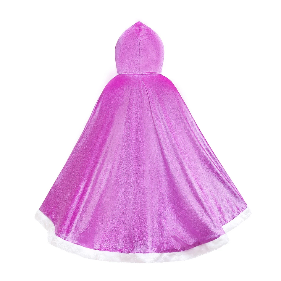 Prinzessin süßer fester Umhang mit Kapuze für Mädchen und Kinder, Winterumhang, Weihnachten, Geburtstag, Halloween, Karneval, Party, Kostüm, Cosplay-Zubehör – Detail 17