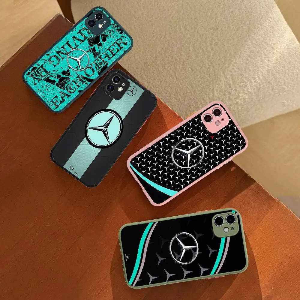 Car M-Mercedes-Ben-z-Backs Phone Case For IPhone 11 12 13 14 15 16 Pro Plus X XS MAX Matte Bumper Shockproof Cover view 5
