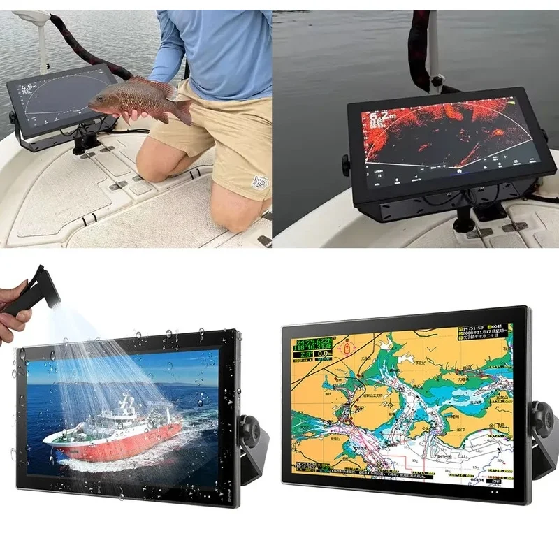 Monitor Táctil Marino IP67 de 15.6 Pulgadas Compatible con Garmin, 1500Nits, Pantallas para Uso Marino/Yates en Exteriores, Cristal AG+