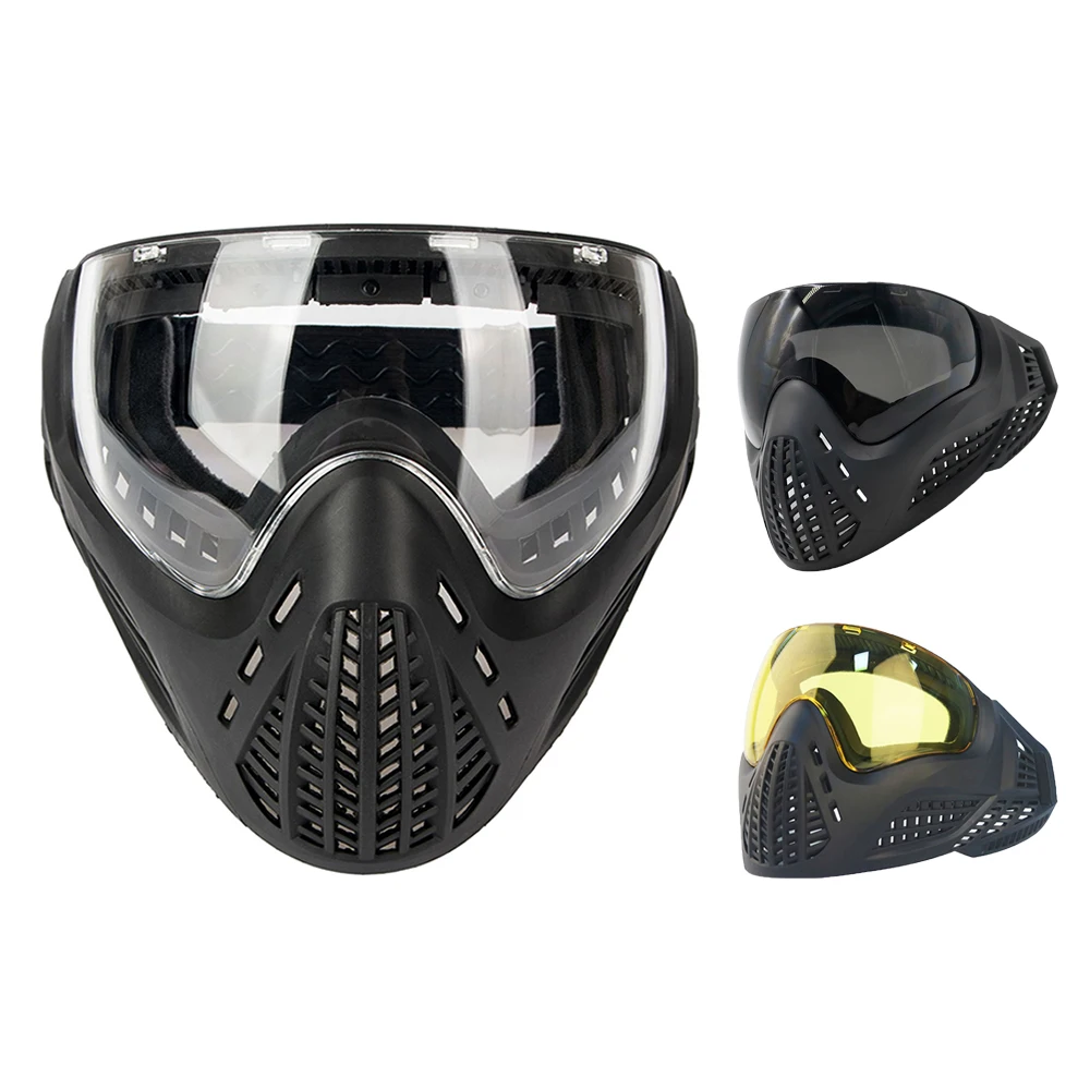 Máscara Tática de Rosto Inteiro com Proteção de Óculos para Airsoft, Resistência a Impactos, Caça, Paintball e Combate