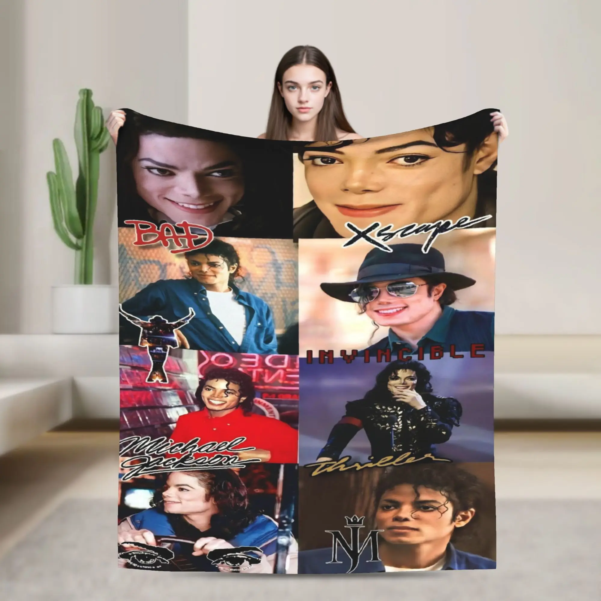 Dancer Michael Jackson Thriller Musician Photo Pattern Blankets Warm King of Pop Music Moonwalker Movie Throw Blanket Bedspread