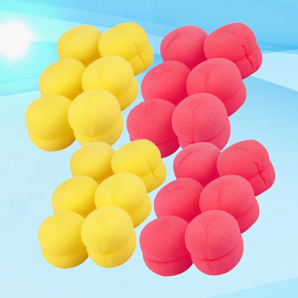 4Sets Hair Curler Sponge Ball Mushroom Shaped Hair Styling Tool Home Use Easy Clean Lightweight Sponge Roller for Natural Curls
