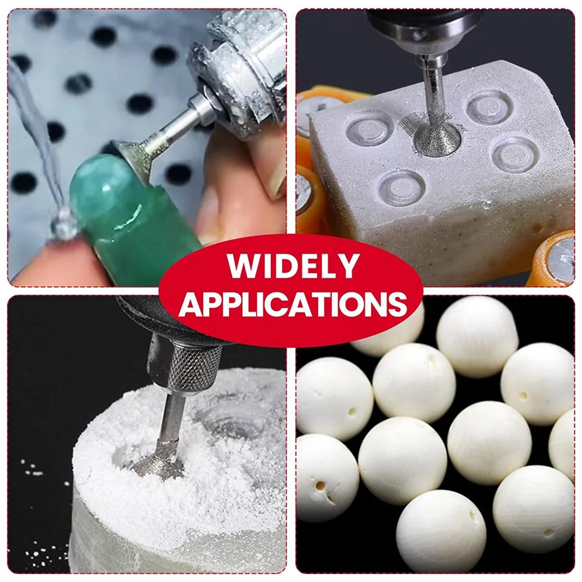 A64Z ชุดแกะสลักหิน Diamond Burr Bits ใช้งานร่วมกับ Dremel, 13 ชิ้นชุดขัดเครื่องมือโรตารี่อุปกรณ์เสริม