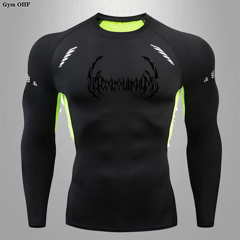 

Men Sport T-shirt Bodybuilding Running Shirt Long Sleeve Compression Top Gym T Shirt Men Fitness Tight Rashgard Quick Dry