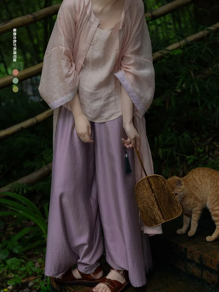 

ang Gong Yu Ming Dynas Hanfu High-quali Flax Elastic Ne Round-ne irt Sold out Not Restoed Traditional Chinese C...