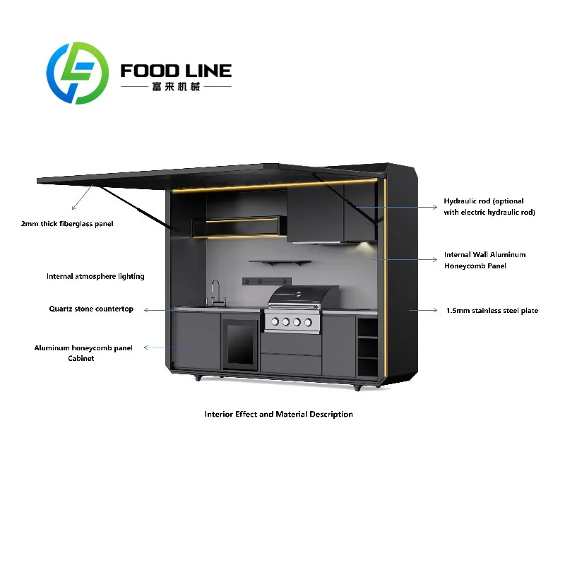 Customized Waterproof Stainless Steel Electric BBQ Grill With Piezo Ignition Storage Shed Outdoor Kitchen Equipment
