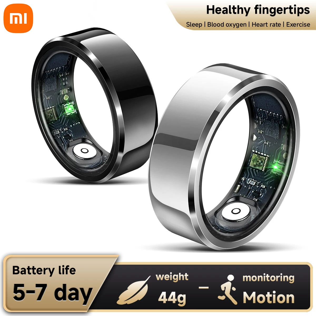 Xiaomi Smart Ring Herzfrequenz Blutdruck Blut Sauerstoff Schlaf Monitor Wasserdichte Smart Ring Multi-sport Modi Für Android IOS