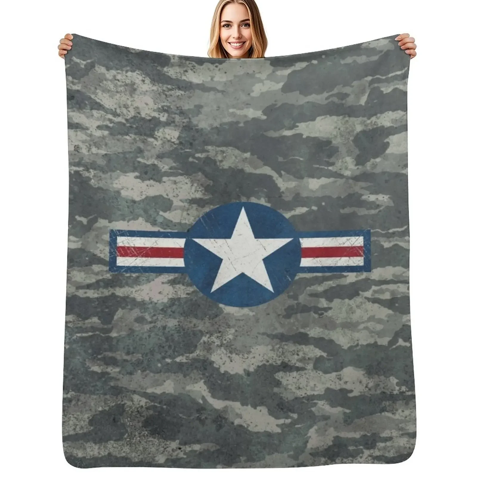 

USAF Vintage Emblem Throw Blanket Bed Fashionable manga Sleeping Bag Blanket