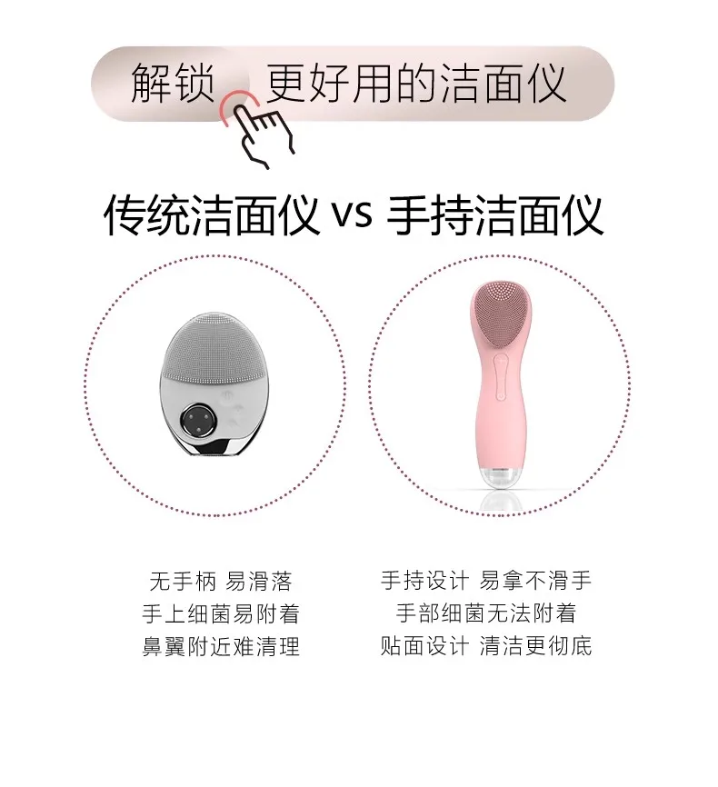 Lavado facial eléctrico, limpieza de poros, limpieza de silicona, masaje para hombres y mujeres, cepillo de lavado facial vibratorio