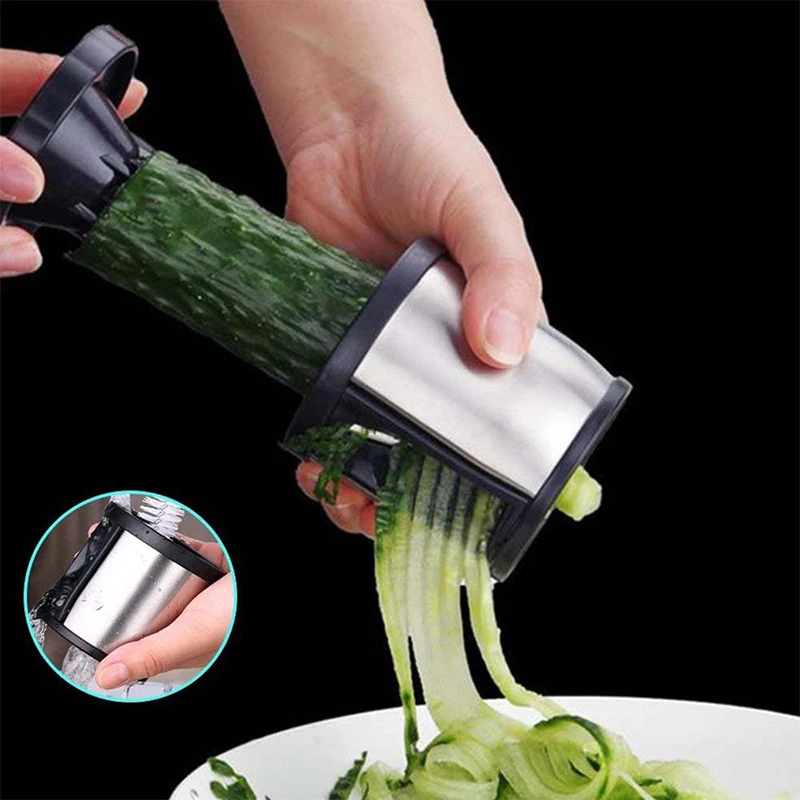 Vegetable Cutter Spiral Slicer Vegetable Noodle Machine Manual Rotary Cabbage Grinder Carrot Radish Shredded Slicer Spiral Type