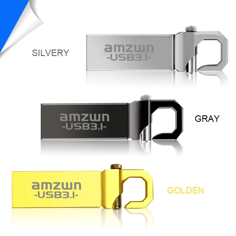 Diska lepas Usb 3.1 logam, Flash Drive logam 128GB 64GB 32GB 16GB, Penyimpanan kantor, stik memori Usb 3.1