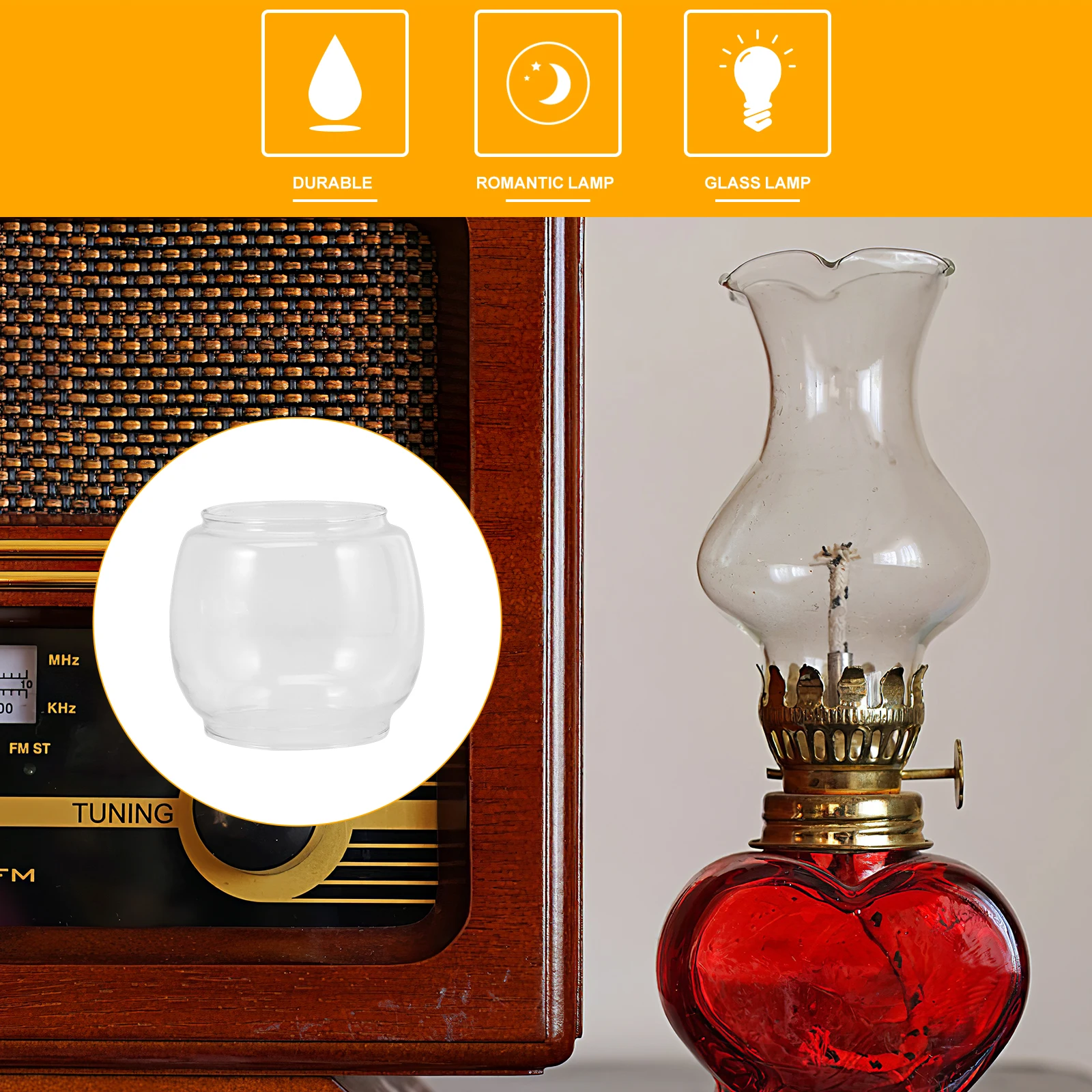 

2 шт., стеклянная крышка лампы, элегантная масляная лампа, прозрачная крышка, простой, но очаровательный декор, прозрачный дымоход