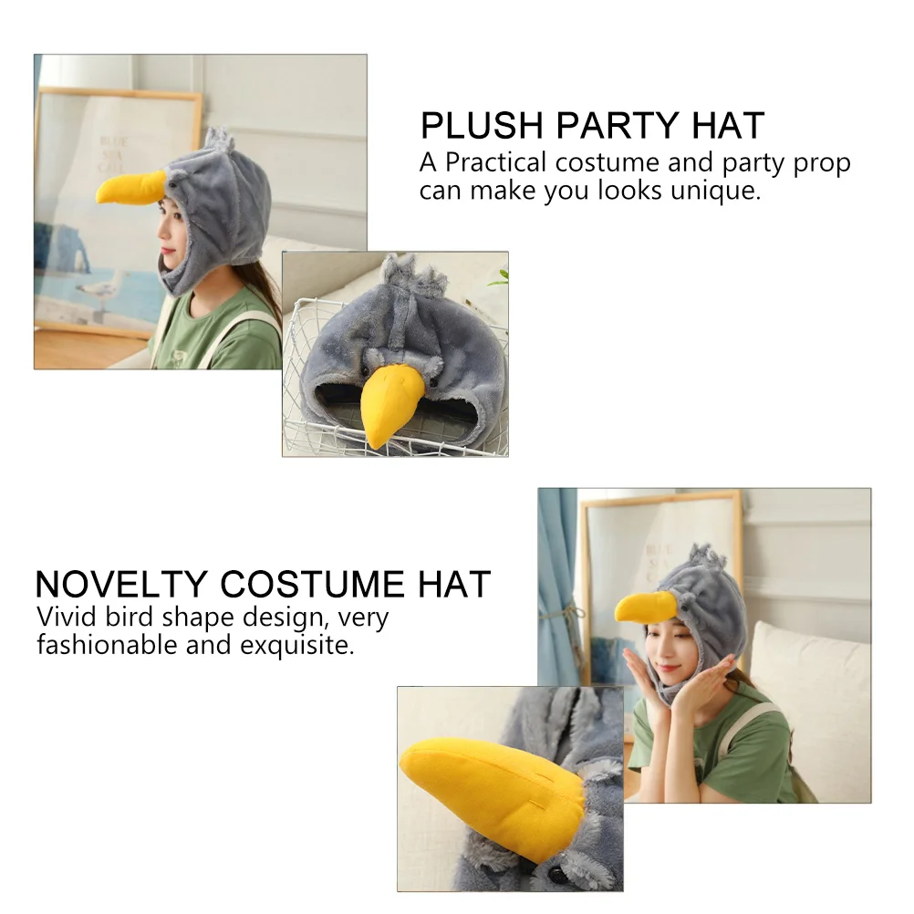 1 قطعة غطاء رأس الطيور الفم الكبير لينة حفلة كرنفال حفلة تنكرية مهرجان لعب الأدوار أداء الرقص فريد زي التبعي #5