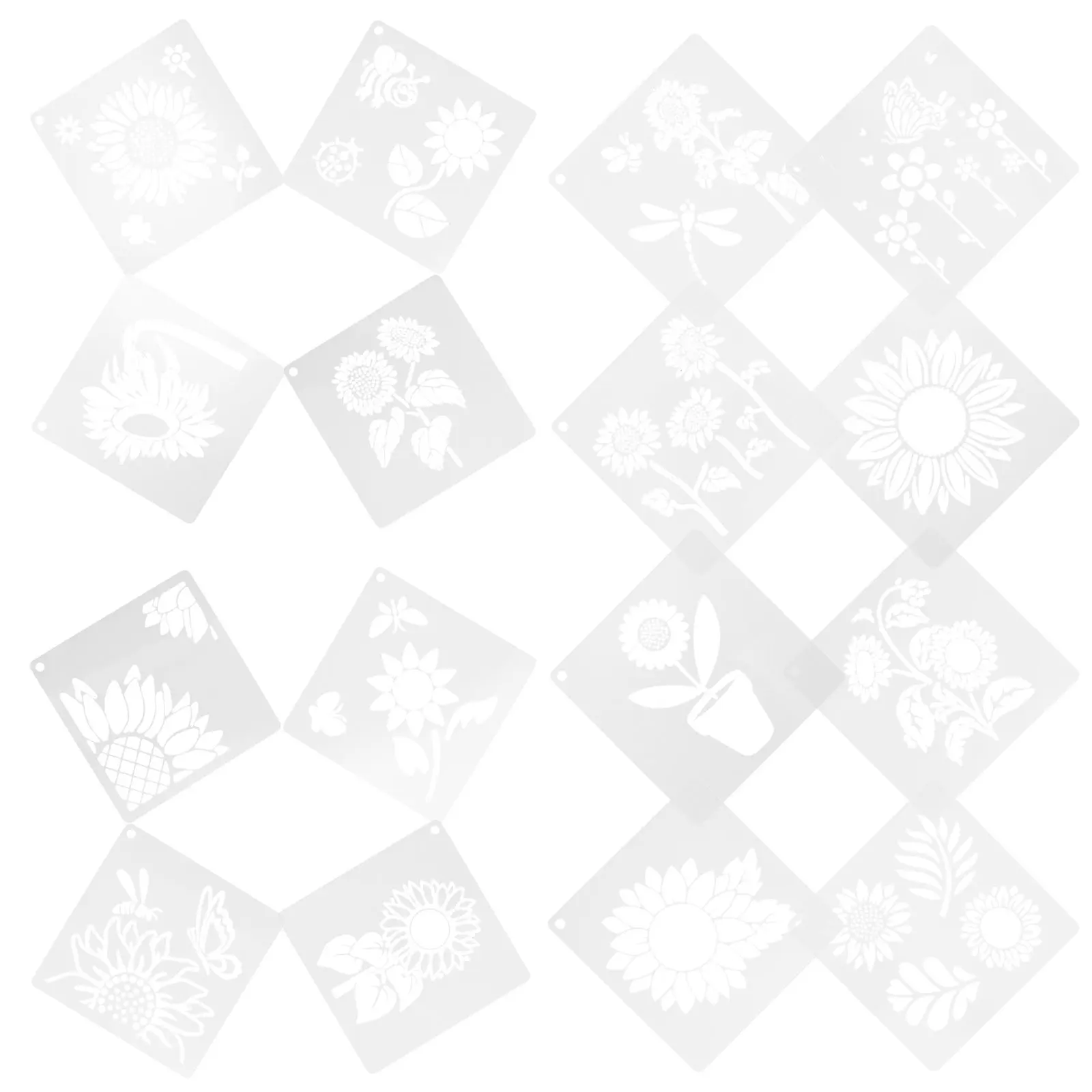 1Set Sunflower Stencils Multi-Use Templates for Painting Crafts Wood Walls Canvas Floral Design Patterns Stencils for Painting