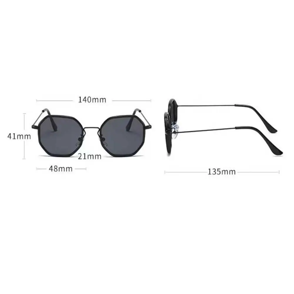 New Fashion Polygonal Sunglasses Retro Outdoor Windproof Sunglasses Metal Frame Sunscreen Sunglasses Small Frame Eyewear