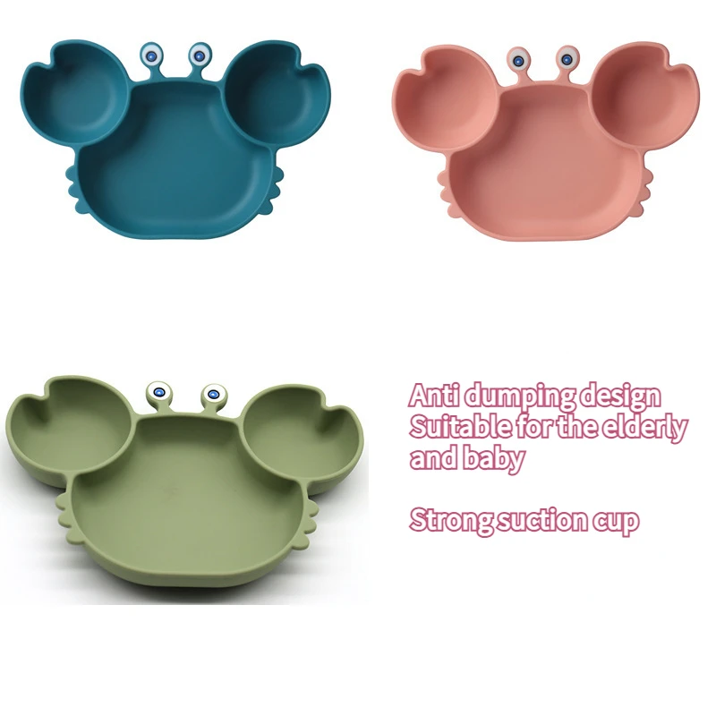 

Non-Slip Baby Dishes Baby Bowls Plates Silicone Suction Feeding Food Tableware Kids Feeding Bowls BPA Free Food grade Silicone