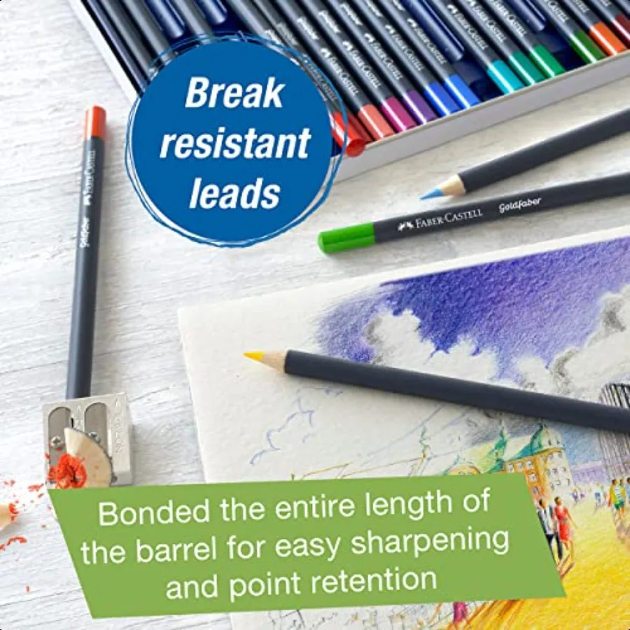 Pensil Warna Faber Castell Goldfaber Set Kaleng 24 Warna.