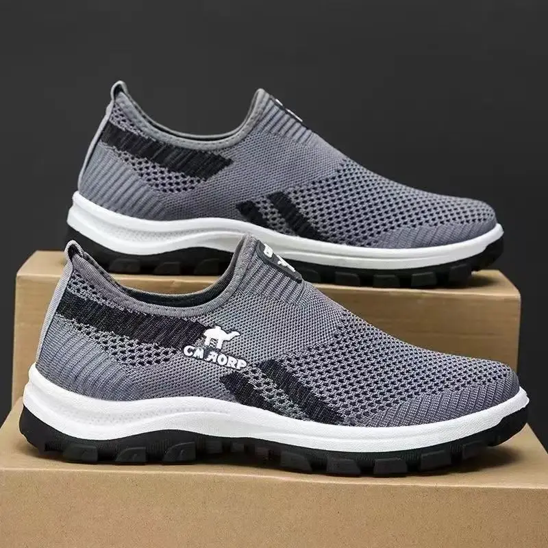 2026 Summer New Men's Loafers Mesh Breathable Casual Sneakers Vulcanize Shoes Soft Soled Comfort Sport Shoes Light Walking Flats