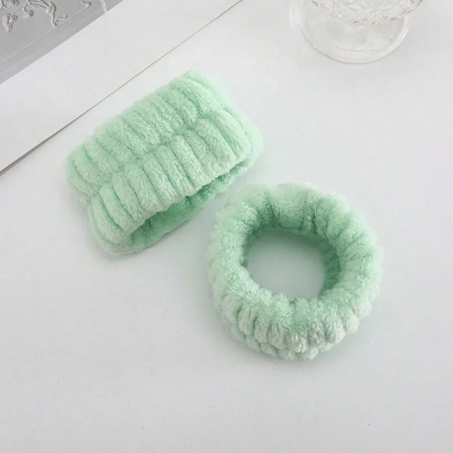 

Милый плюшевый набор: повязка на голову в виде улитки и резинка для волос для взрослых, для умывания лица