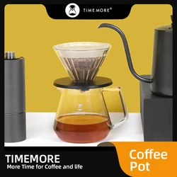 TIMEMORE Coffee Tea Pot 360ml 600ml  Milk Mugs Contracted For Kitchen Free Gift Glass Cover with Silicon Ring