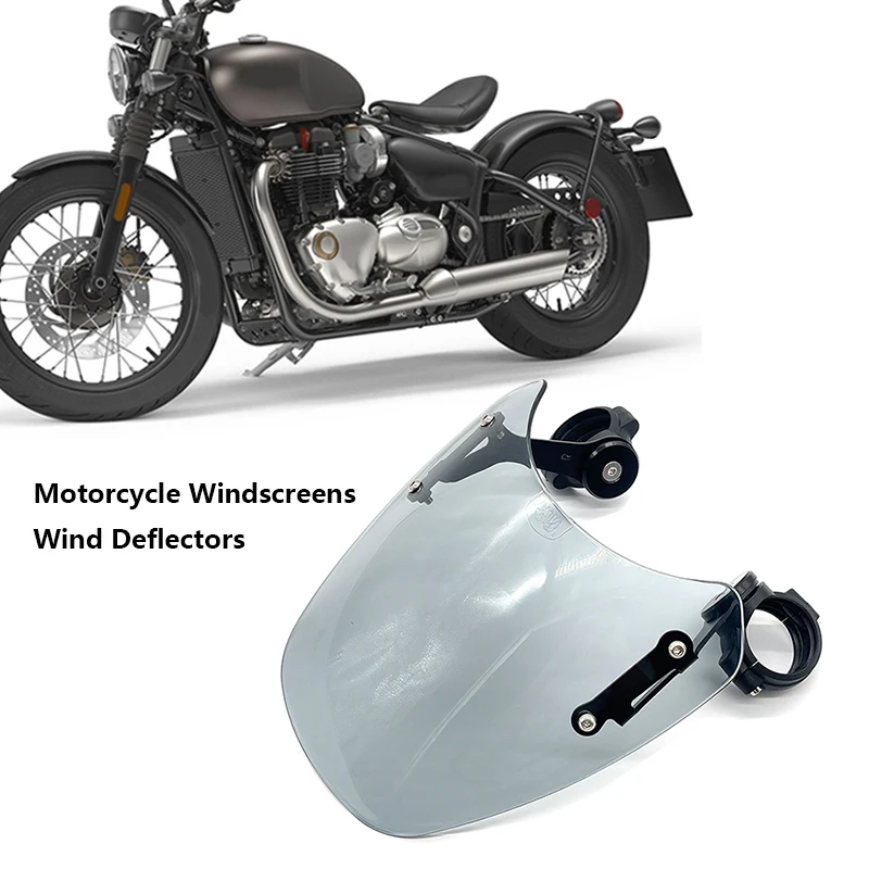 Fit for Bonneville Bobber 2017-2024 Motorcycle Front Windscreen Windshield Wind Deflector Guard Airflow with Stand Accessories