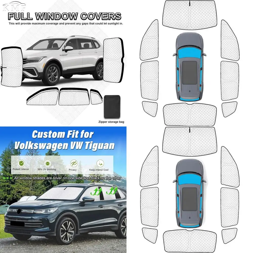 

Enhanced Full-Coverage Sun Shades for 2018-2023 VW Tiguan, UV Protection & Privacy for Windows