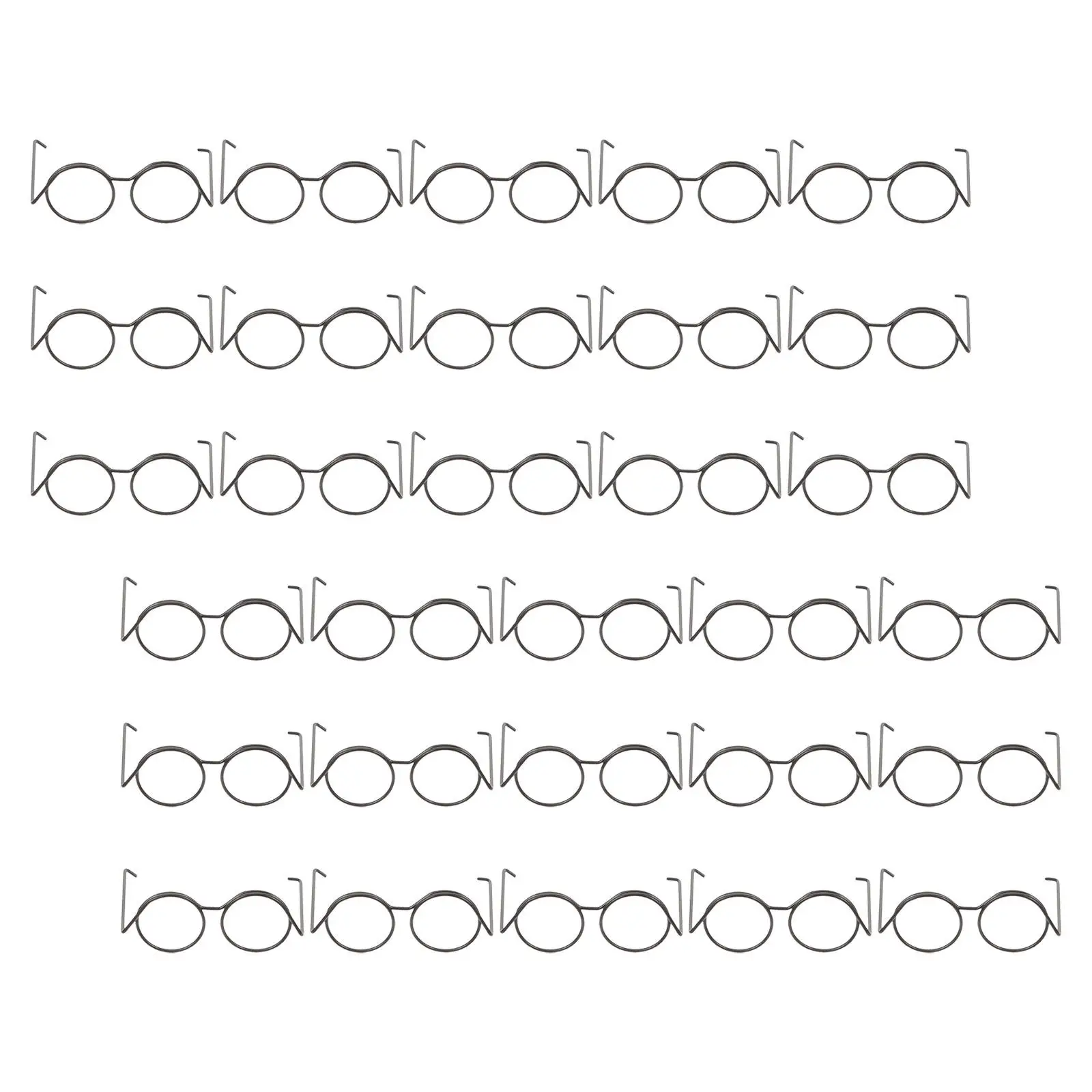 30Pcs Small Round Eyeglasses - Classic Metal Wire Frame for Mini Figures - Versatile Craft Decoration Props for Themed Displays