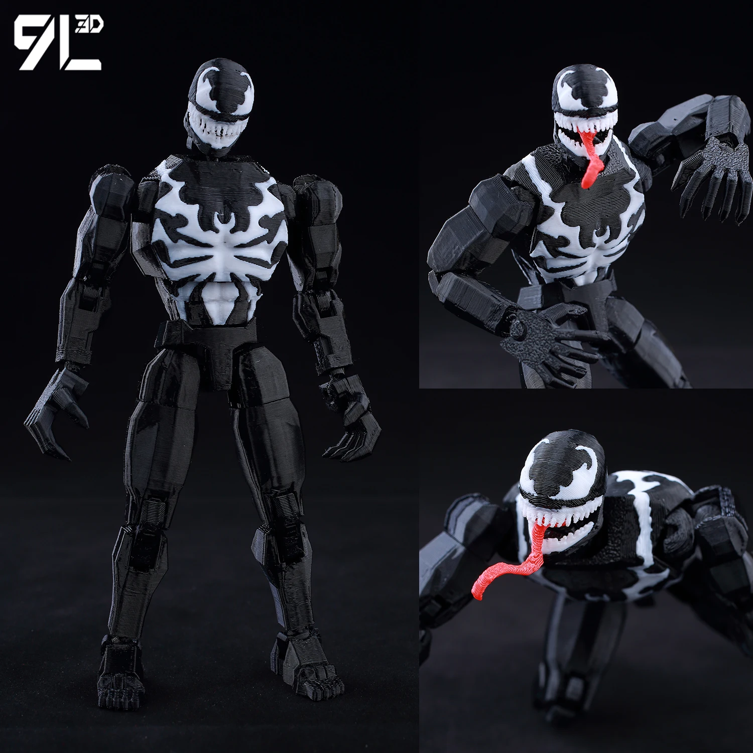 9L3D Printed Anime Venom Action Figure LUCKY13 Multi-Jointed Poseable T13 Titan13 Hero Model Dummy13 Collectible Toys