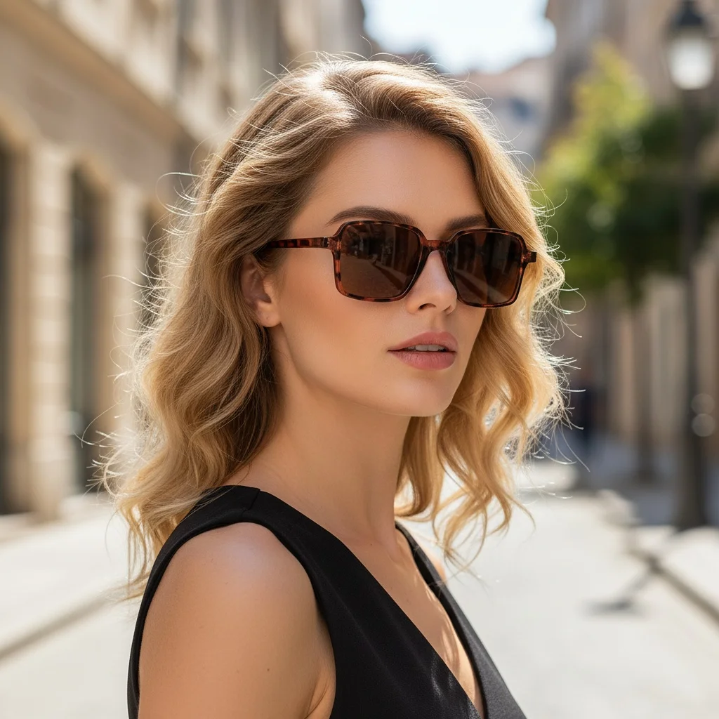 Neue quadratische Retro-Sonnenbrille, Unisex, UV400-Schutz, trendiges Accessoire zum Ausgehen, 5226