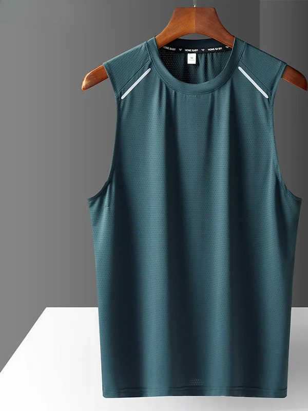 Men's Summer Svel Vest Loose Fitn Running T-irt Qui Dry Cooling Sports Baskeall oulder Top round Ne Stripe