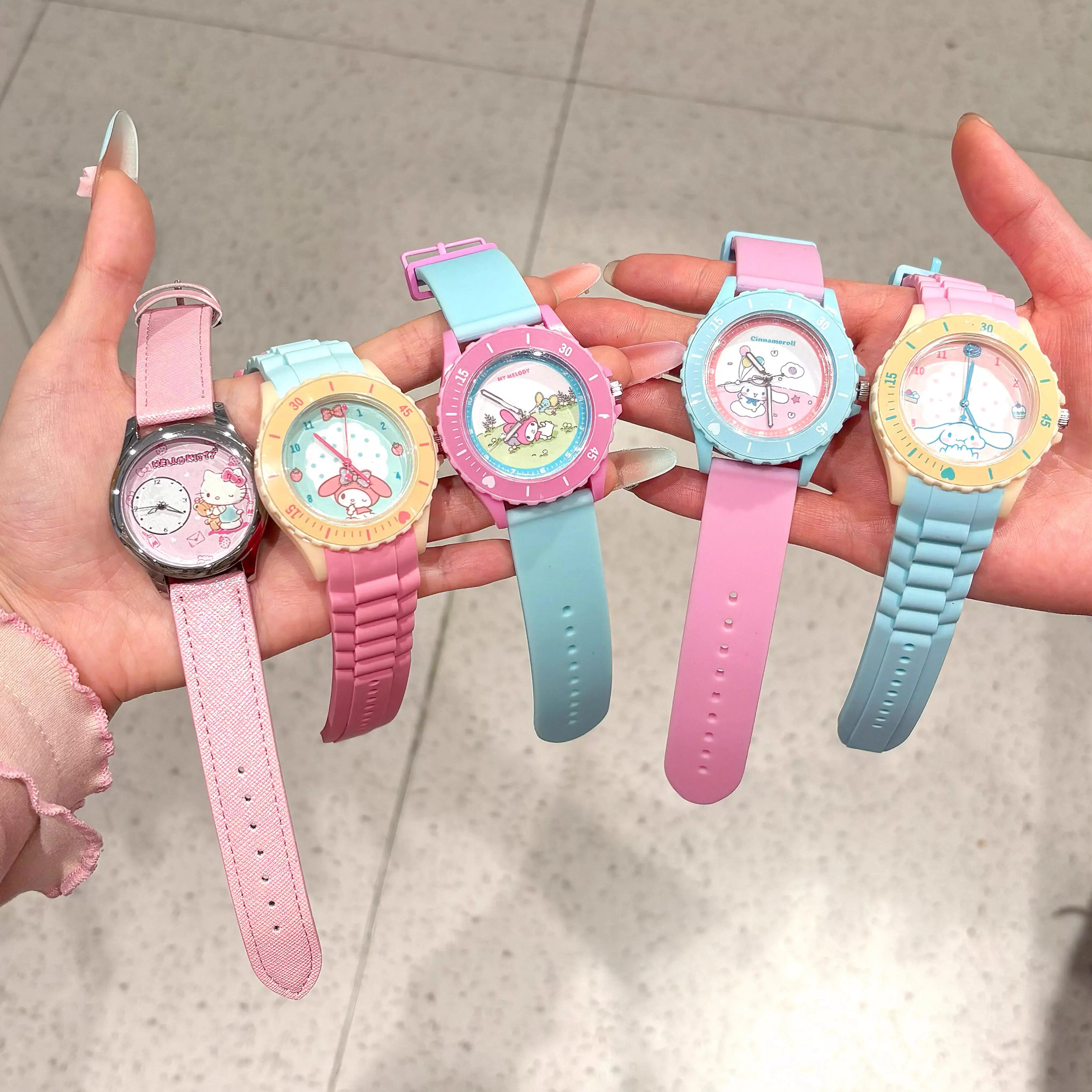 New Sanrio Spring Wild Letter Series Cute Cartoon Watch Blind Box Silicone Strap Cartoon Character Wristwatch Birthday Gift view 5